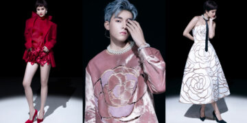 Những đóa hoa trà nở rộ trên các thiết kế mang thông điệp bình đẳng giới của NTK Trần Hùng